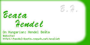 beata hendel business card